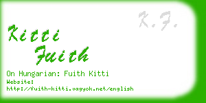 kitti fuith business card